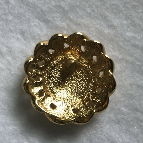 Vintage Anchor Pierced Earrings Line One Gold Red - Picture 5 of 6